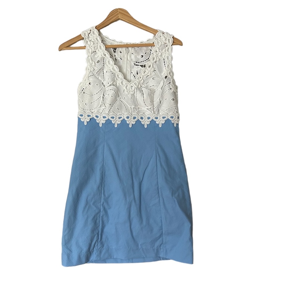 Lilly Pulitzer Sandi Shift Stretch Short Dress Crochet Lace Bodice